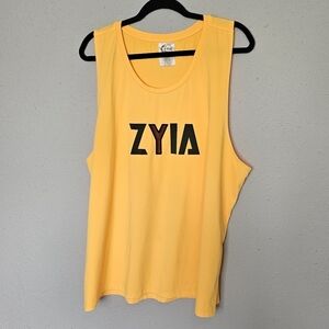 ZYIA Active Womens Tank Top‎ Bengal Yellow Orange Logo Athletic Shirt Size XXXL